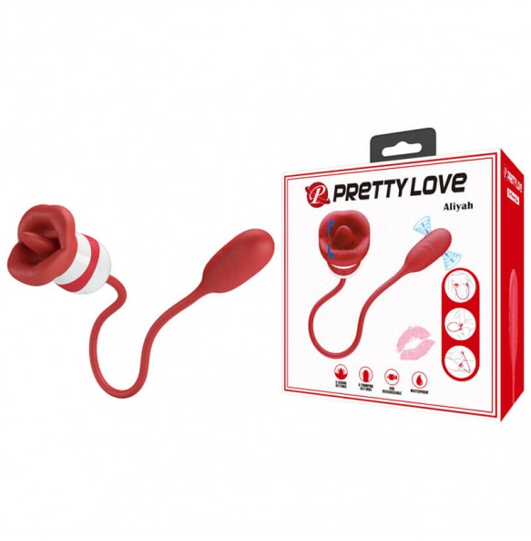 Pretty Love - Aliyah Tongue Licking Vibrator (Chargeable - Red) Pretty Love - Aliyah Tongue Licking Vibrator (Chargeable - Red)